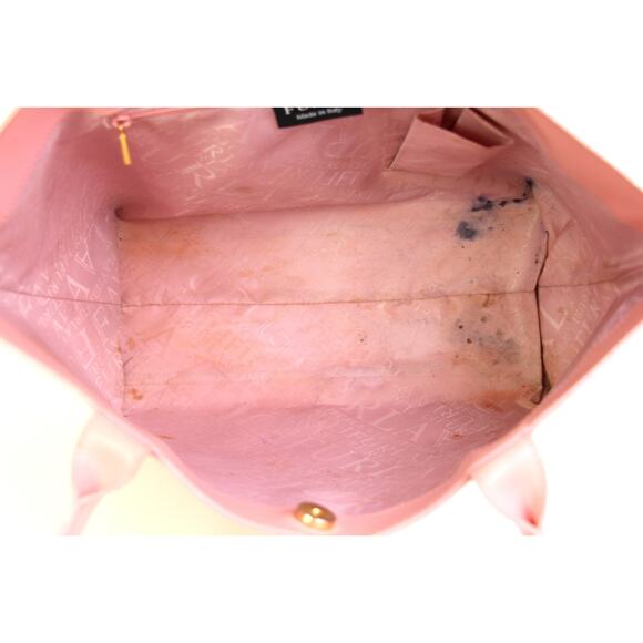 ROOMY Furla ITALY PEARL PINK GENUINE LEATHER SHOULDER BAG HANDBAG TOTE PURSE - Picture 14 of 16